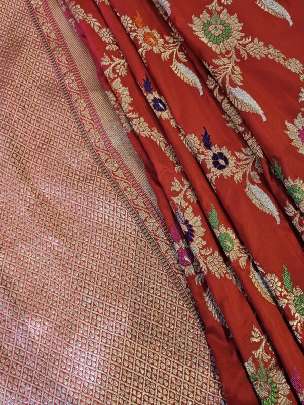 Red-Kadhwa-Jungla-with-Meena-4 Red Kadhwa Jungla Meenakari